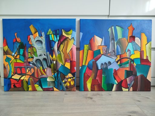 60x60 (2 pièces)
Acrylique 2025
Tarif : 750 euros